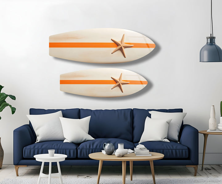 Beach Sea Star Surfboard Wall Art