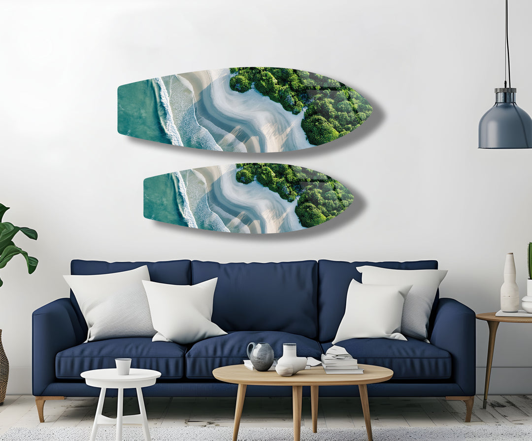 Coastal Bliss Surfboard Wall Art