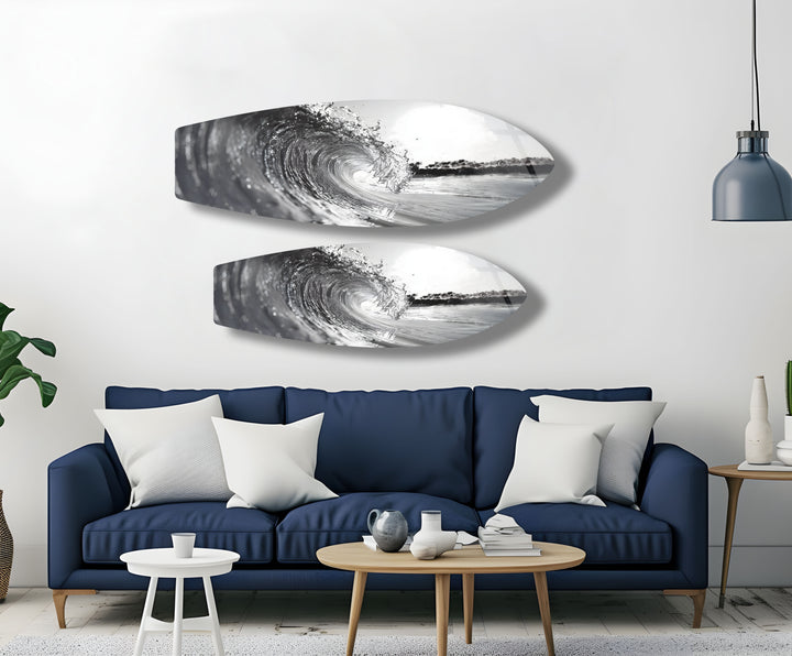 Crystal Wave Surfboard Wall Art