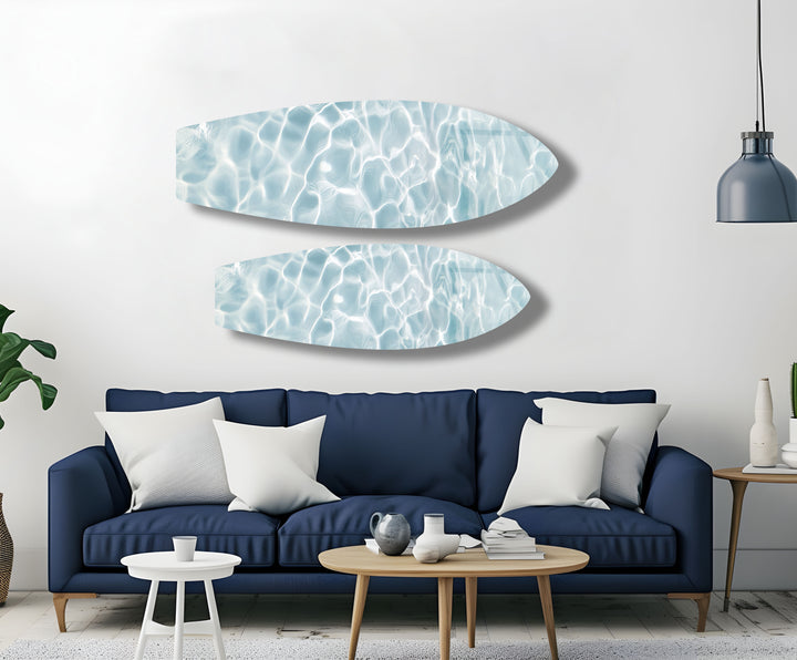 Crystal Blue Waters Surfboard Wall Art