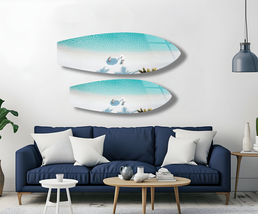 Tropical Serenity Surfboard Wall Art