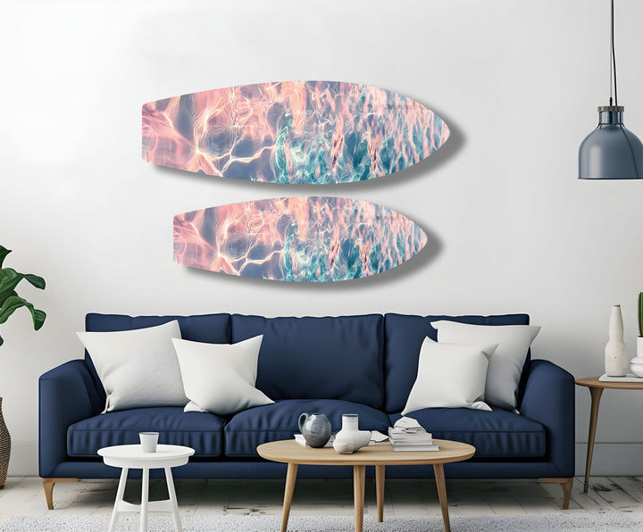 Sunset Reflections Surfboard Wall Art