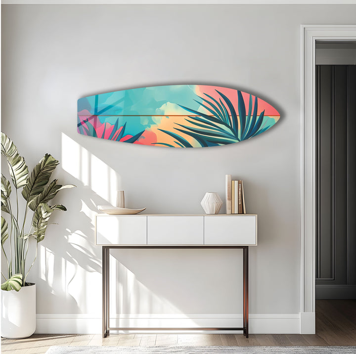 Tropical Tree Surfboard Wall Art