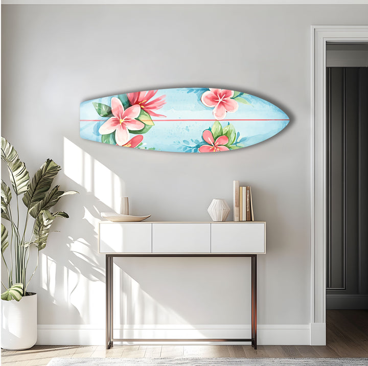 Red Lotus Surfboard Wall Art