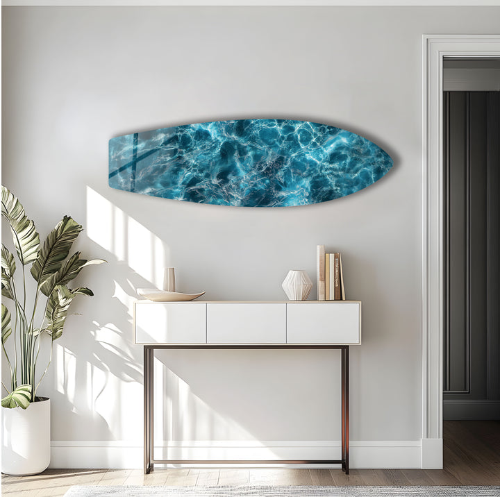 Deep Blue Waters Surfboard Wall Art