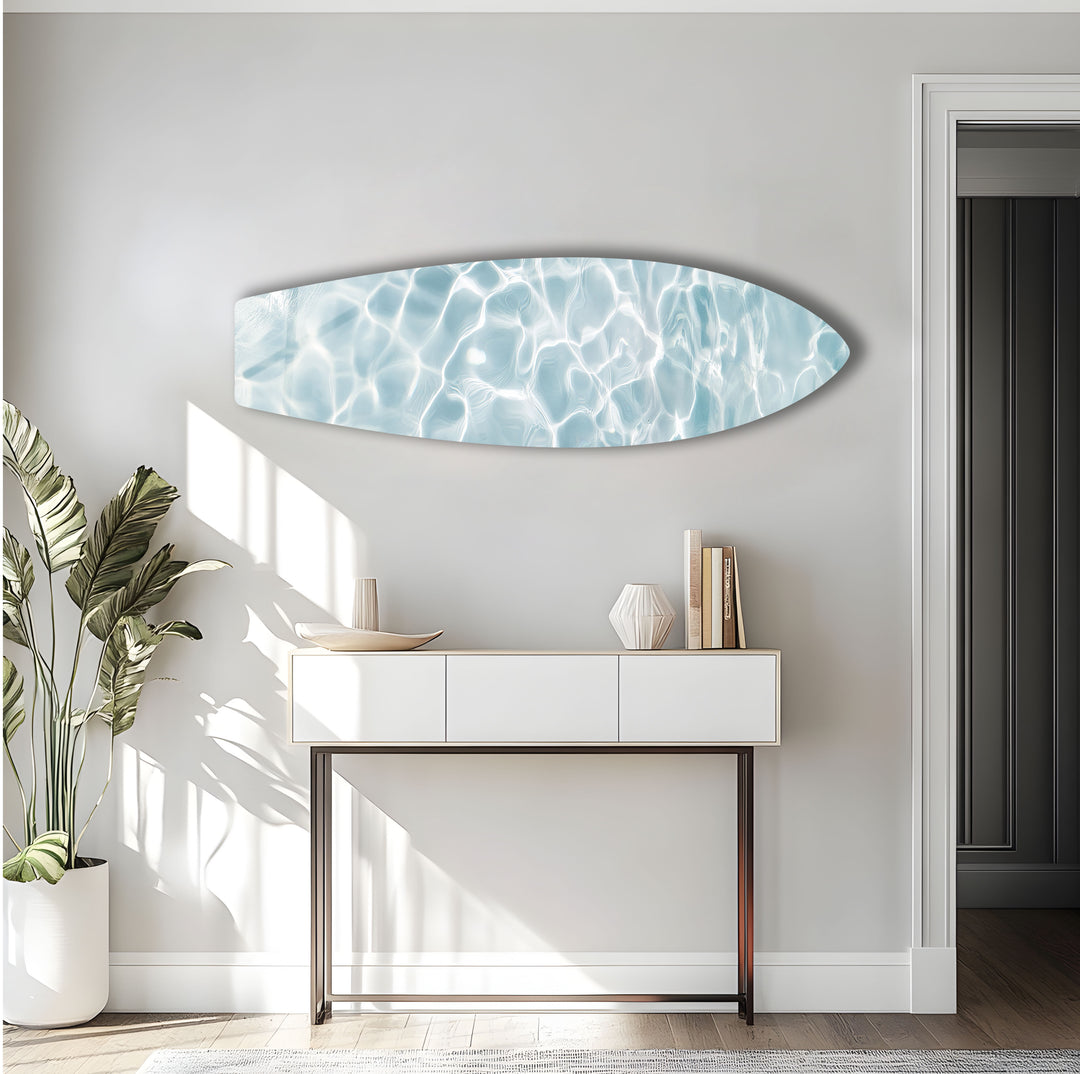 Crystal Blue Waters Surfboard Wall Art