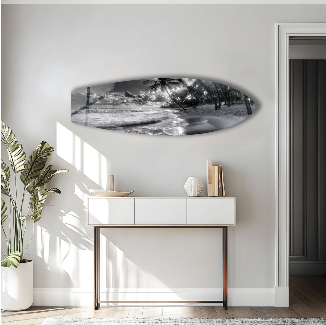 Midnight Tropics Surfboard Wall Art