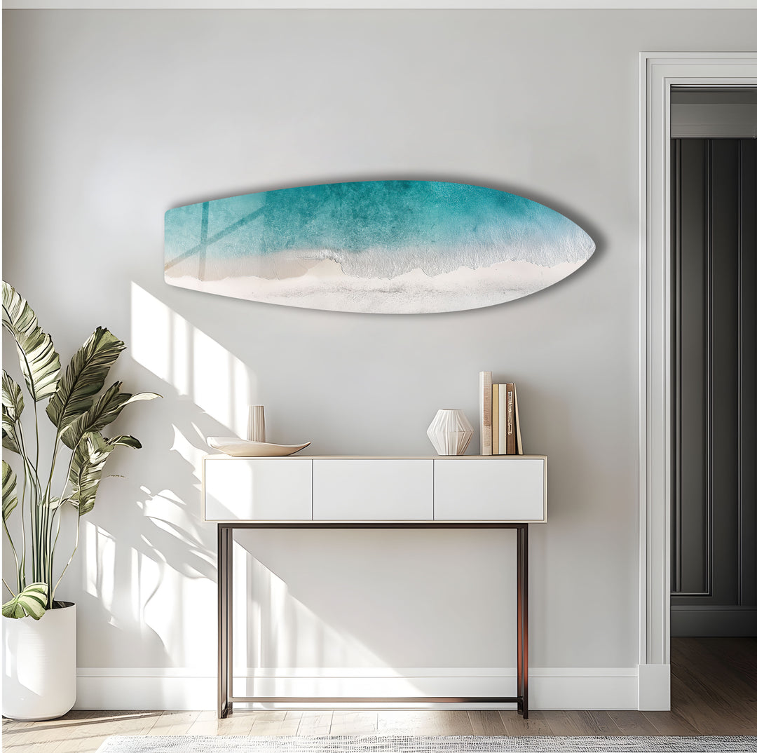 Azure Shoreline Surfboard Wall Art