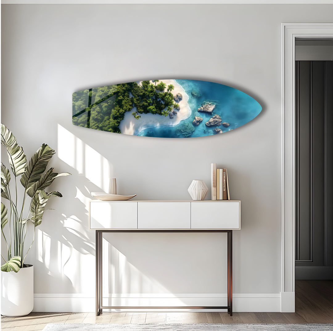 Tropical Paradise Surfboard Wall Art