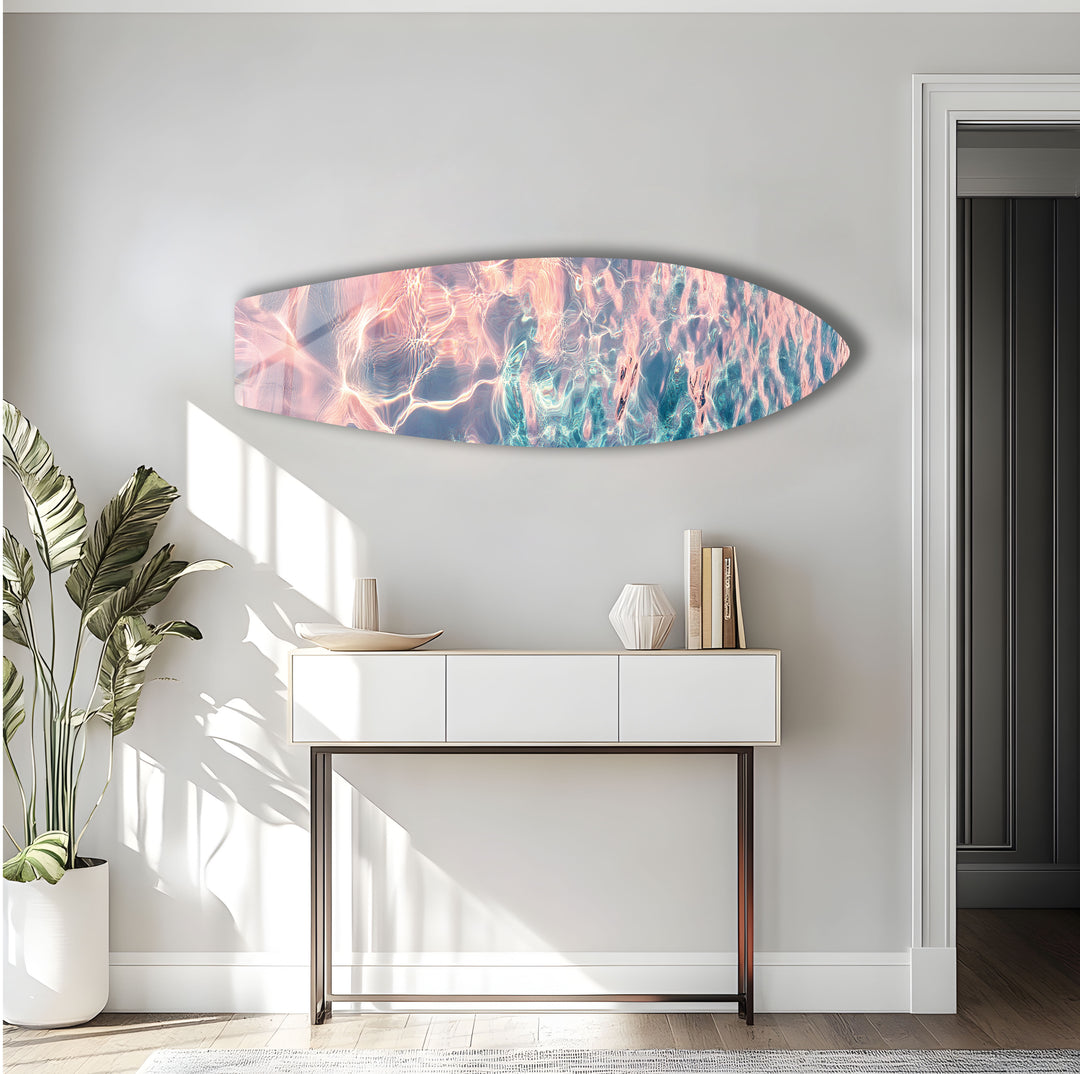 Sunset Reflections Surfboard Wall Art