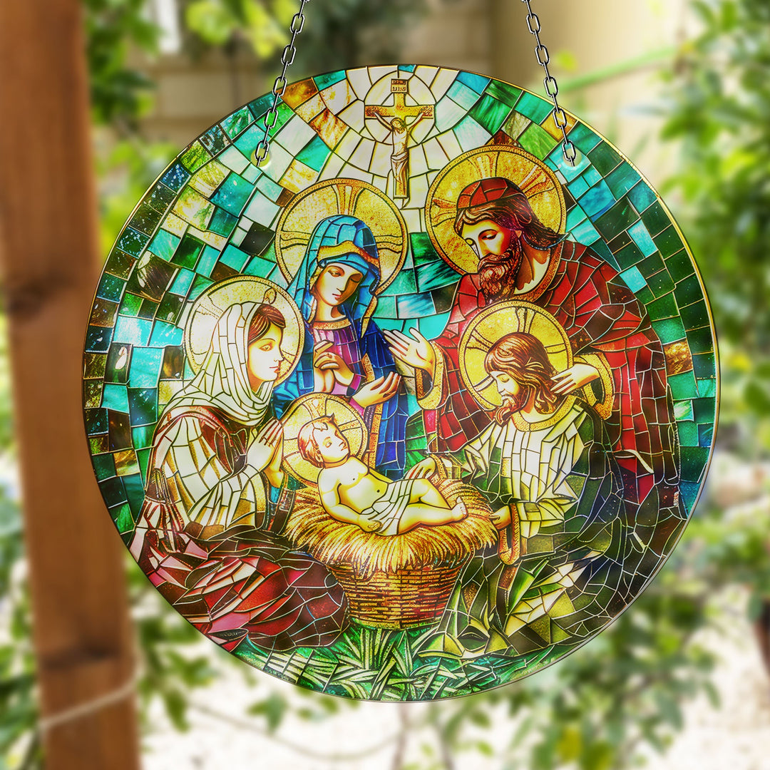 Christ Mosaic Suncatcher Decor            Brighten Windows | Myphotostation
