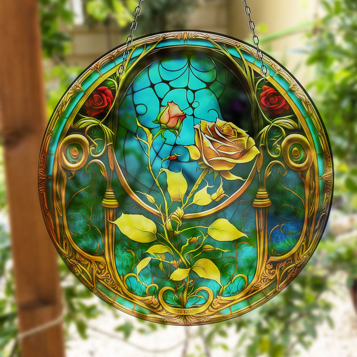 Yellow Rose Stained Suncatcher Sun Catchers | Myphotostation
