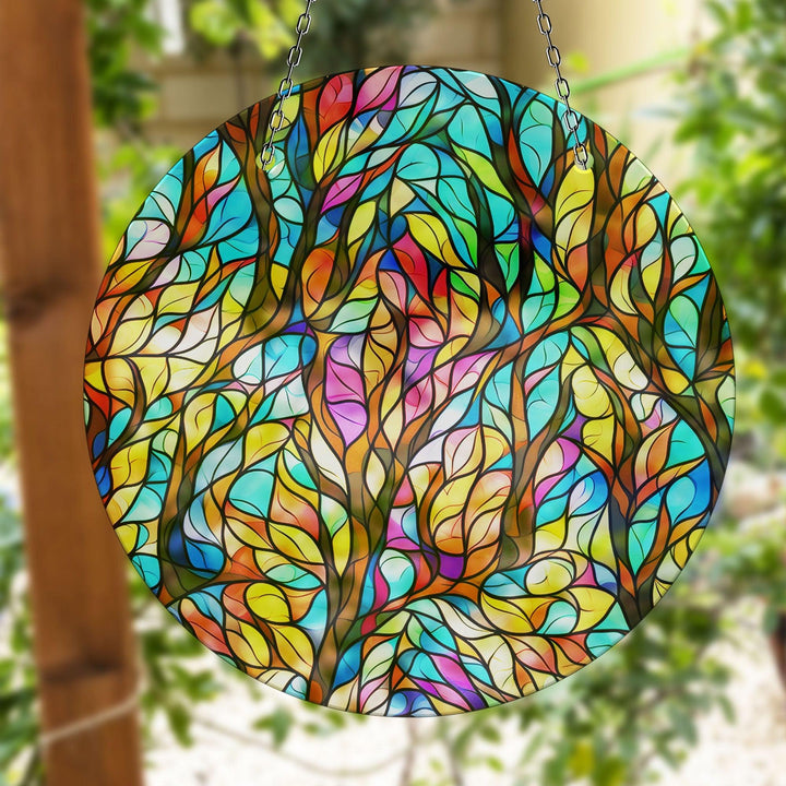 Leaves Colorful Stained  Suncatcher Brighten Any Space with Glass Suncatchers | Myphotostation
