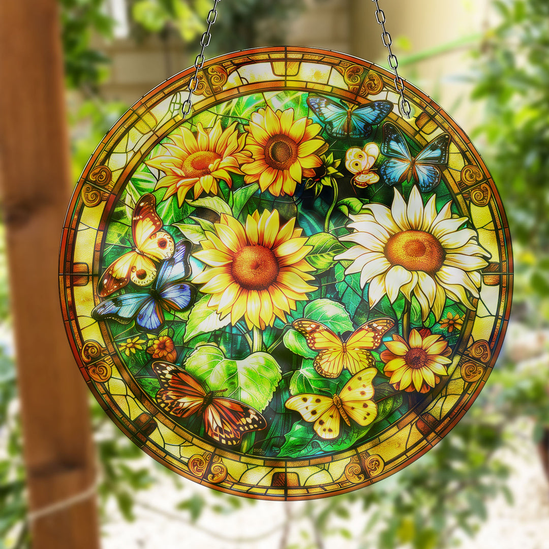 Sunflowers Suncatcher Add Color with Stained Glass Suncatchers for Home | Myphotostation
