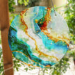 Gold Alcohol ink Fractal  Suncatcher Decor