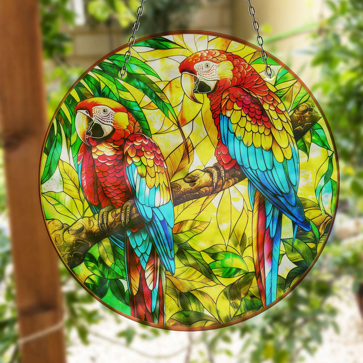 Colorful Parrots Suncatcher Decor  Brighten Windows | Myphotostation
