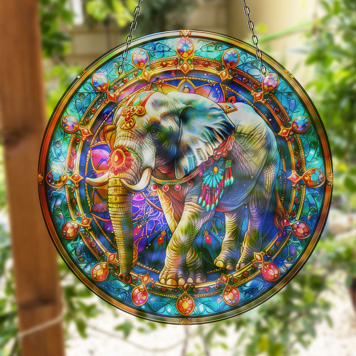 Indian Elephant Suncatcher Glass Suncatchers | Myphotostation
