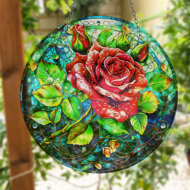 Red Flowers Suncatcher Beautiful Home Decor | Myphotostation
