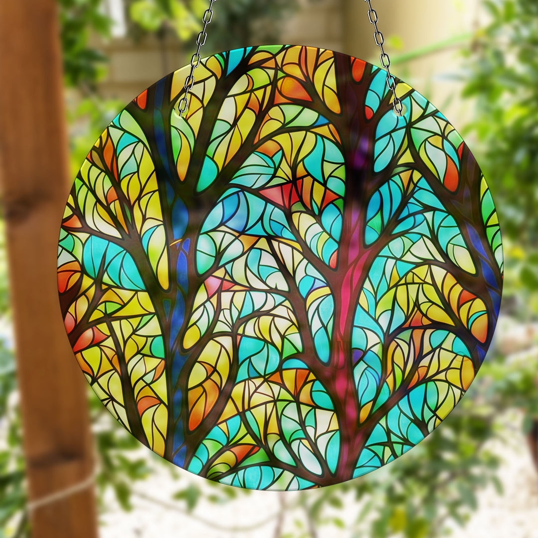 Leaves Tree Colored Suncatcher Glass Suncatchers | Myphotostation
