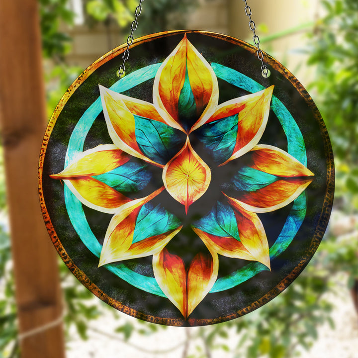 Turquoise Lotus Suncatcher Decor Add Color with Stained Glass Suncatchers for Home | Myphotostation
