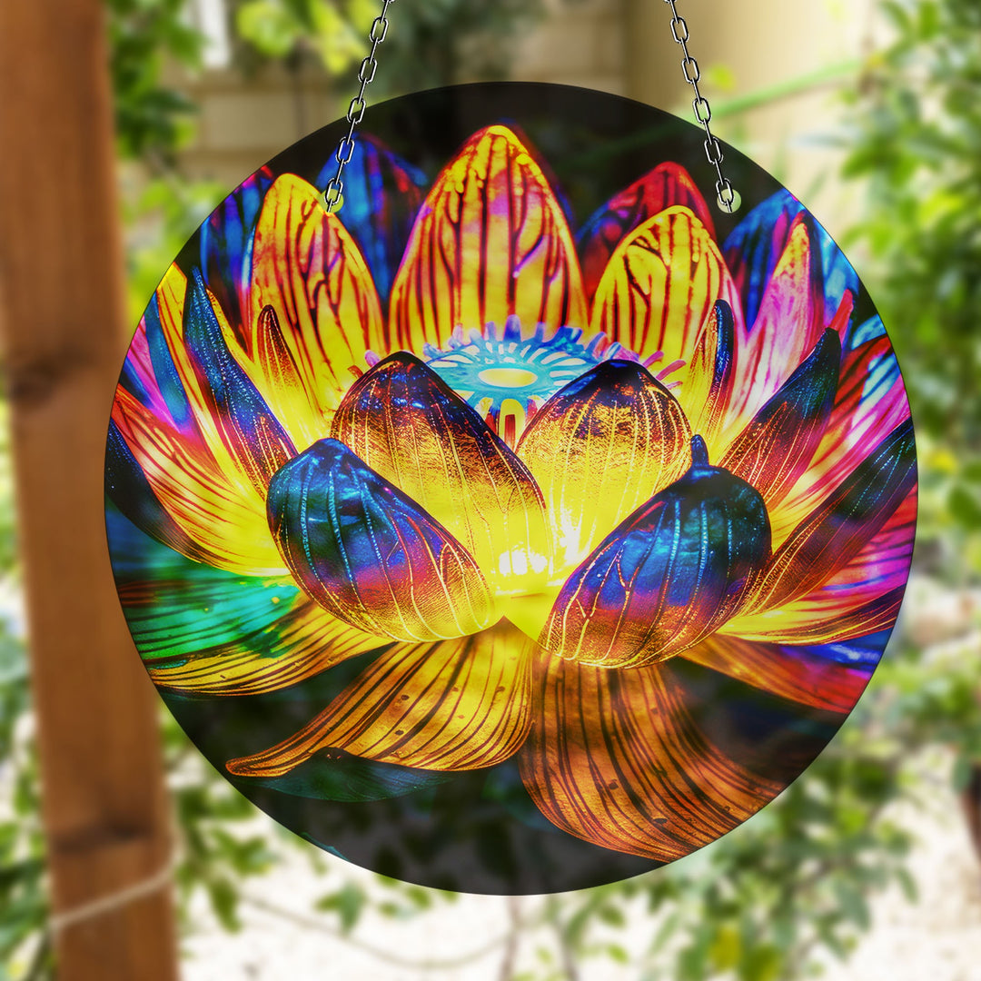 Orange Lotus Suncatcher Decor Sun Catchers | Myphotostation
