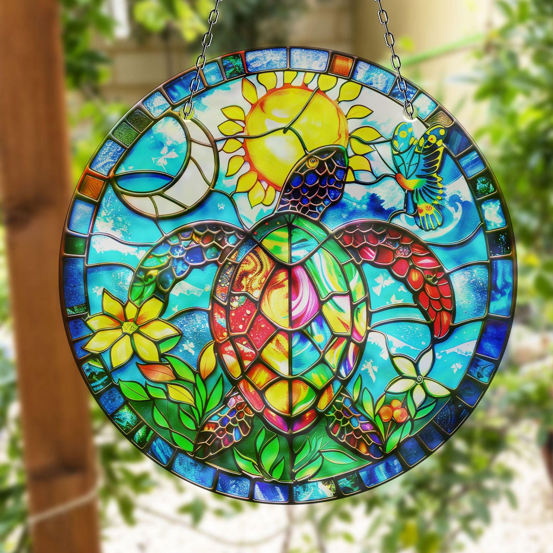 Seaturtle Mosaic Suncatcher Stained Glass Suncatchers | Myphotostation
