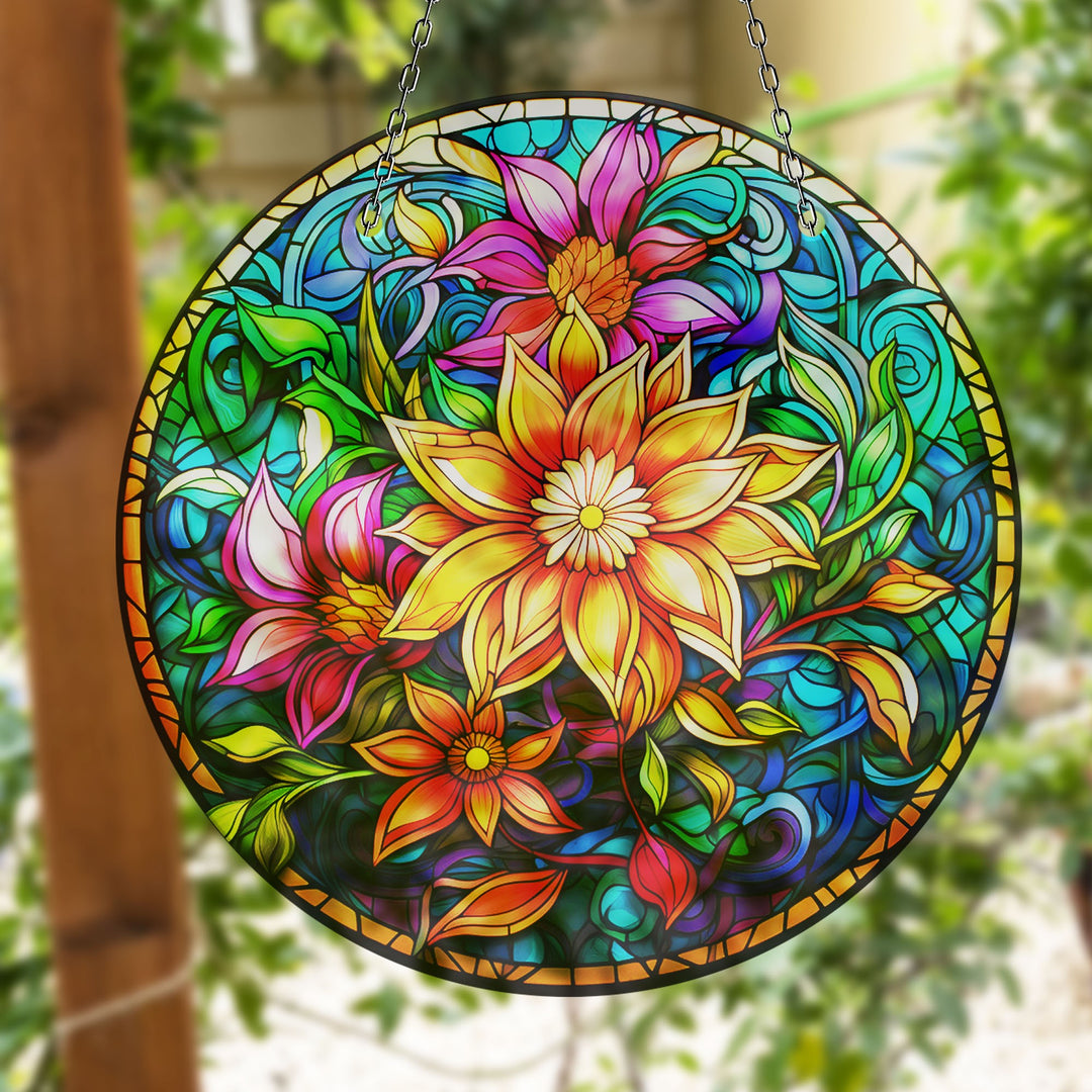 Yellow Flower Botanical Suncatcher Decor            Brighten Windows | Myphotostation
