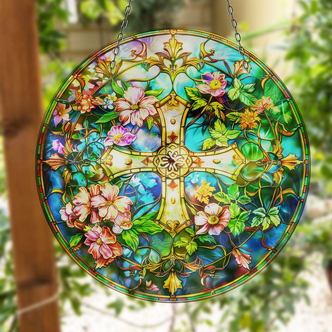 Jesus Christ Green Suncatcher Colorful Sun | Myphotostation 
