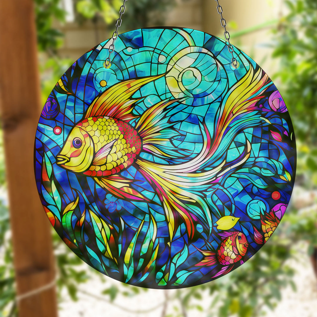 Gold Fish Suncatcher Decor  Brighten Windows | Myphotostation
