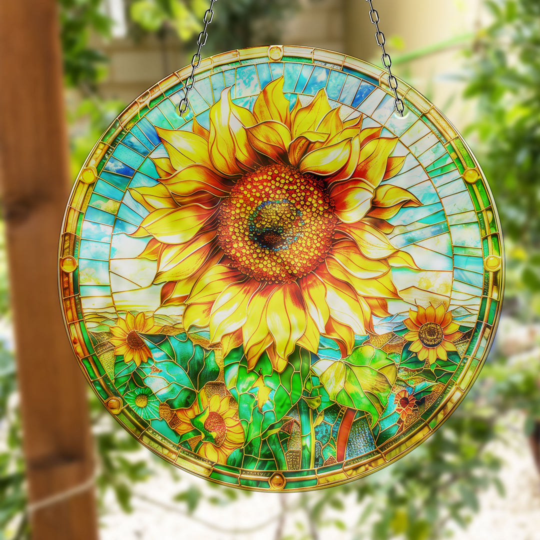 Vivid Sunflower Suncatcher Decor Colorful Sun | Myphotostation 
