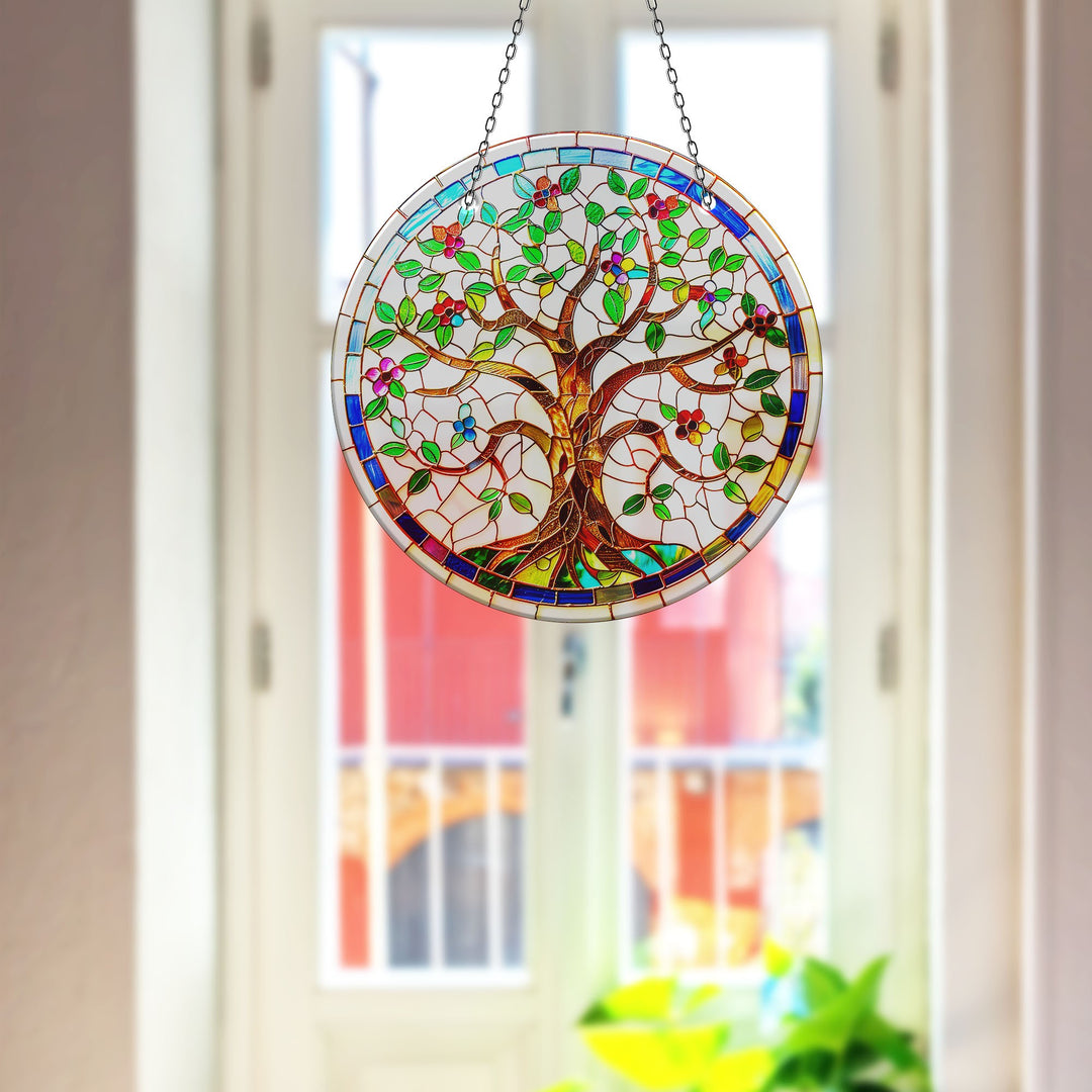 White Life of tree Suncatcher Decor  Brighten Windows | Myphotostation
