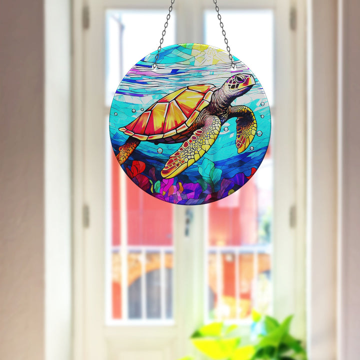 Tropical Seaturtle Suncatcher Glass Suncatchers | Myphotostation
