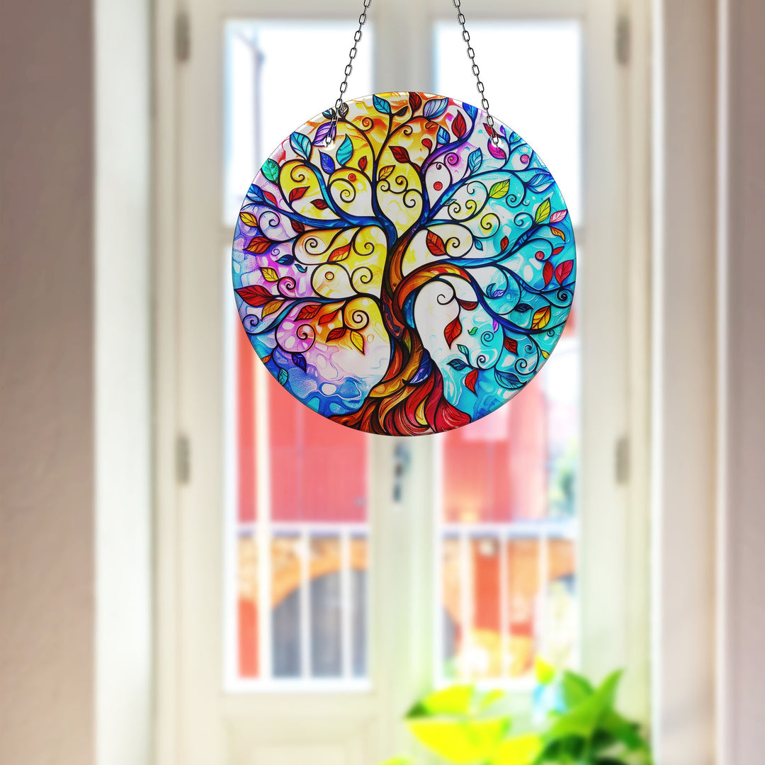 Colored Life of tree Suncatcher Beautiful Home Decor | Myphotostation
