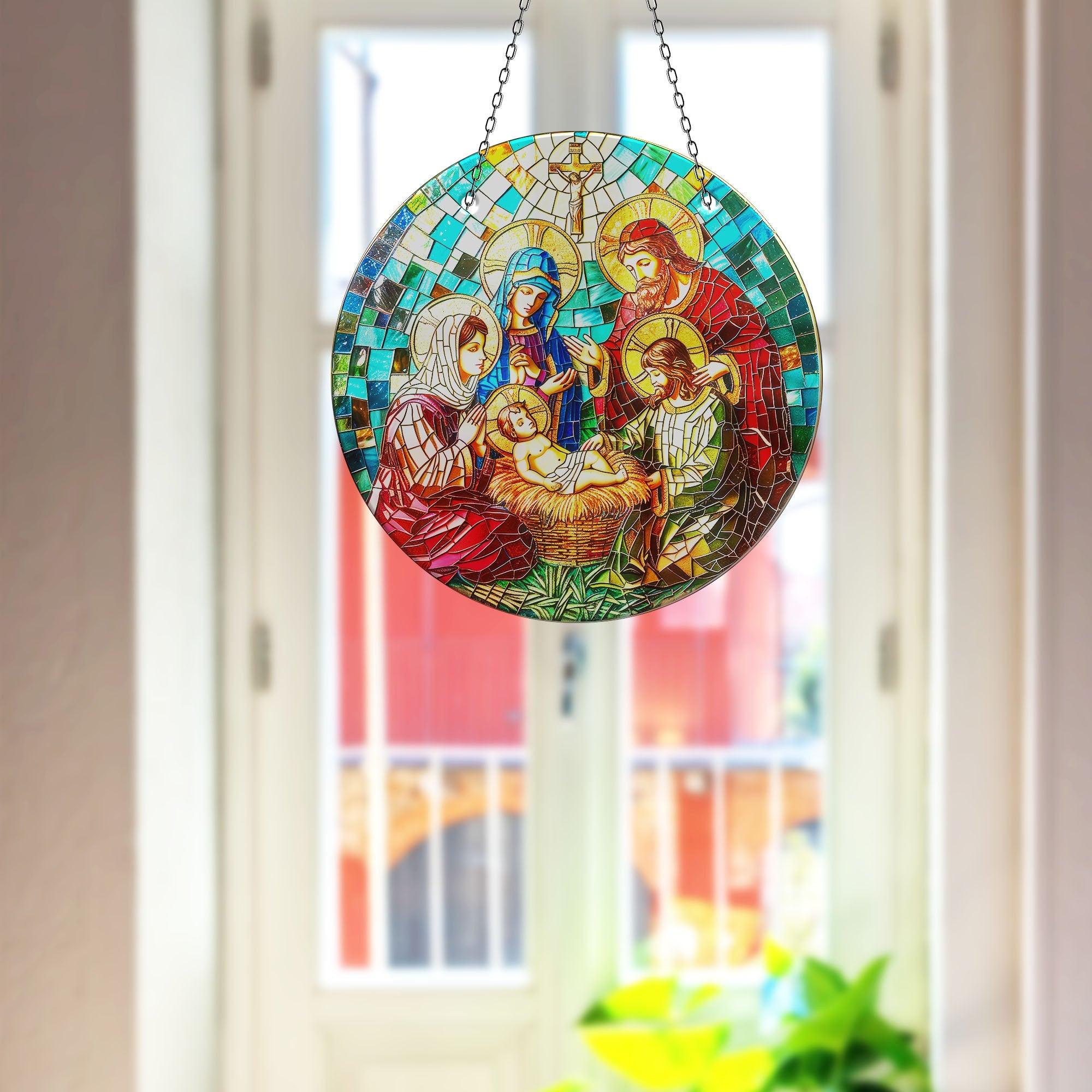 Christ Mosaic Suncatcher Decor Stained Glass Suncatchers | Myphotostation
