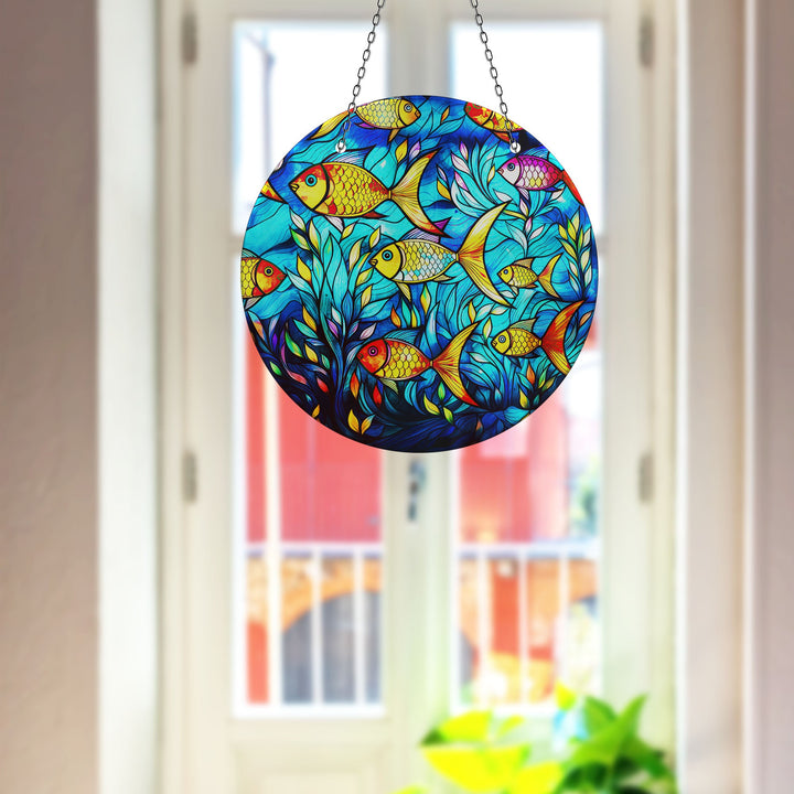 Yellow Fishes Suncatcher Decor Perfect Gift | Myphotostation
