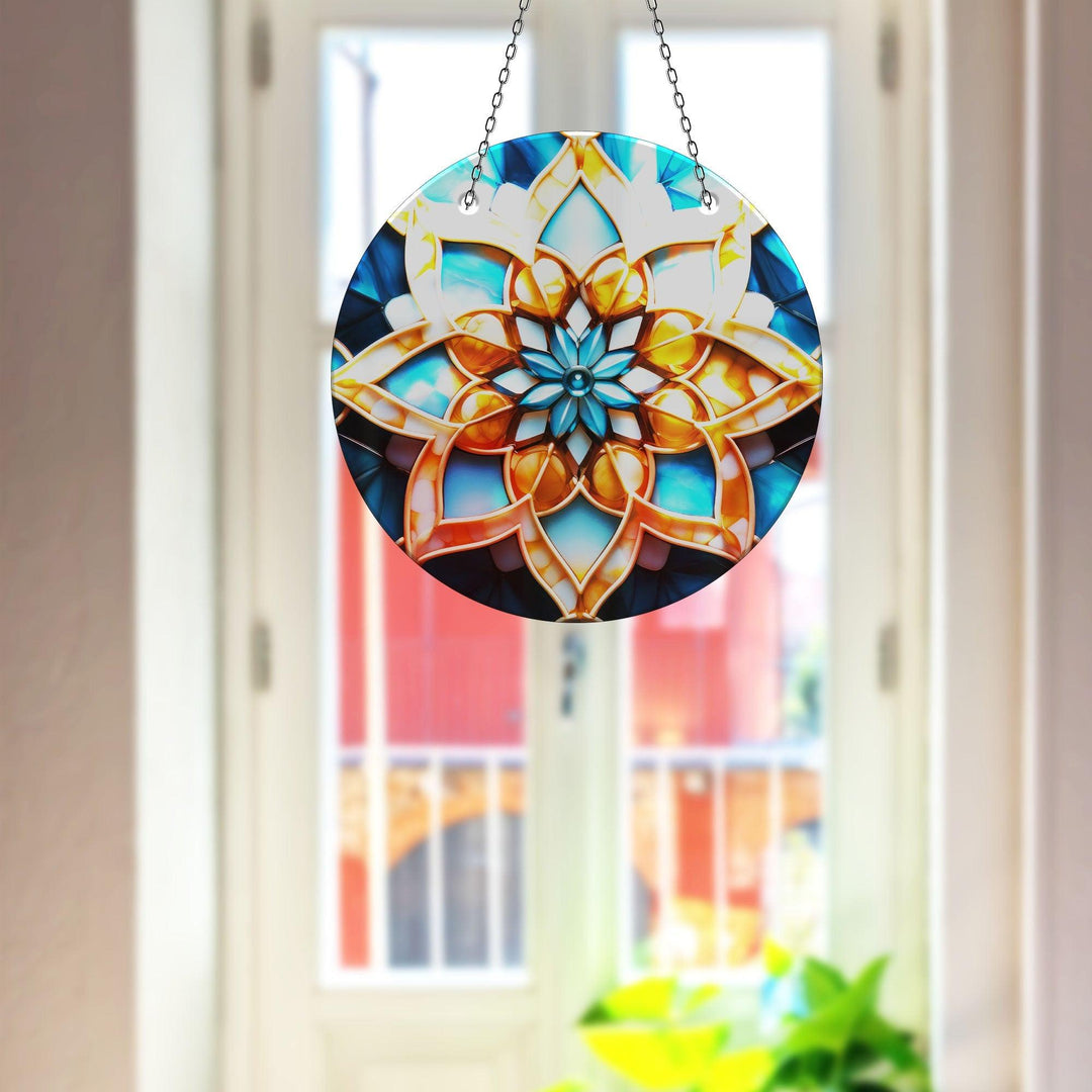 Gold Lotus Suncatcher Decor Tempered Glass | Myphotostation
