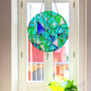 Green Stained Suncatcher Decor Tempered Glass Art