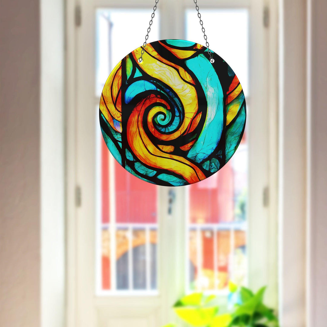 Orange & Blue Fractal Suncatcher Sun Catcher for Window | Myphotostation
