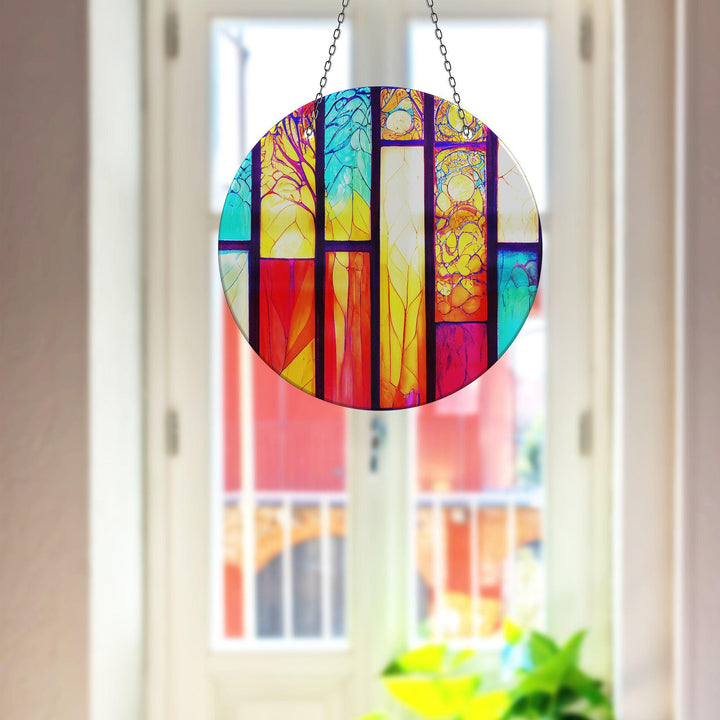 Stained Yellow & Red Suncatcher Brighten Any Space with Glass Suncatchers | Myphotostation
