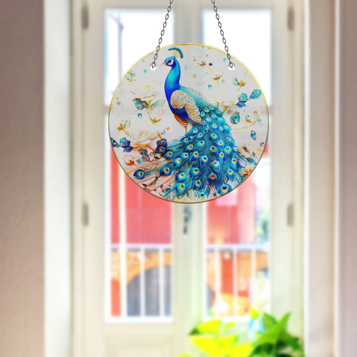 Turquoise Peacock Suncatcher Brighten Any Space with Glass Suncatchers | Myphotostation
