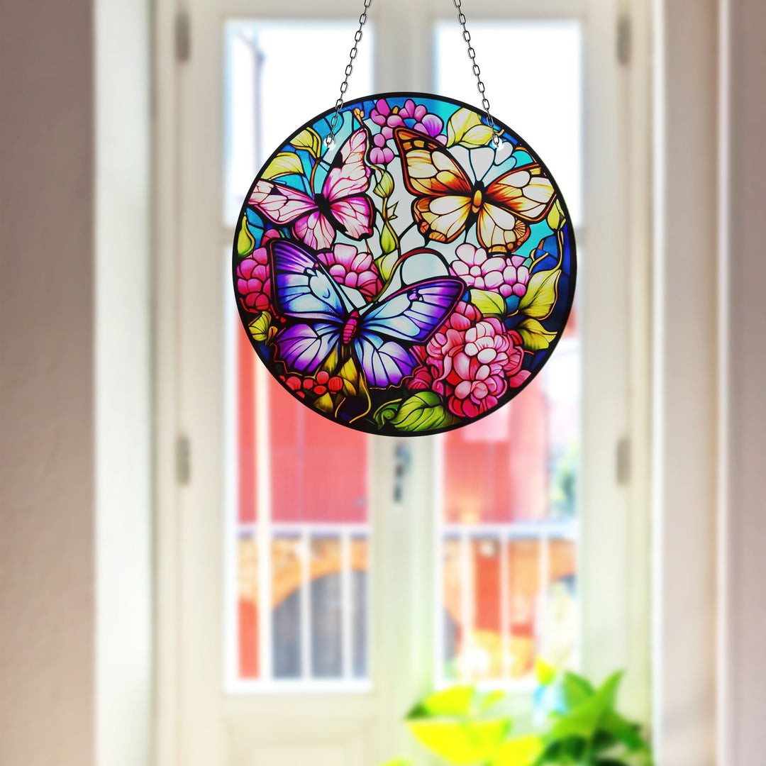 Butterflies Suncatcher Decor Unique Stained Glass Suncatchers | Myphotostation
