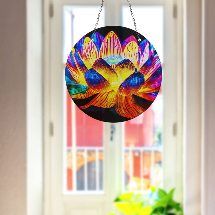 Orange Lotus Suncatcher Decor Perfect Gift | Myphotostation
