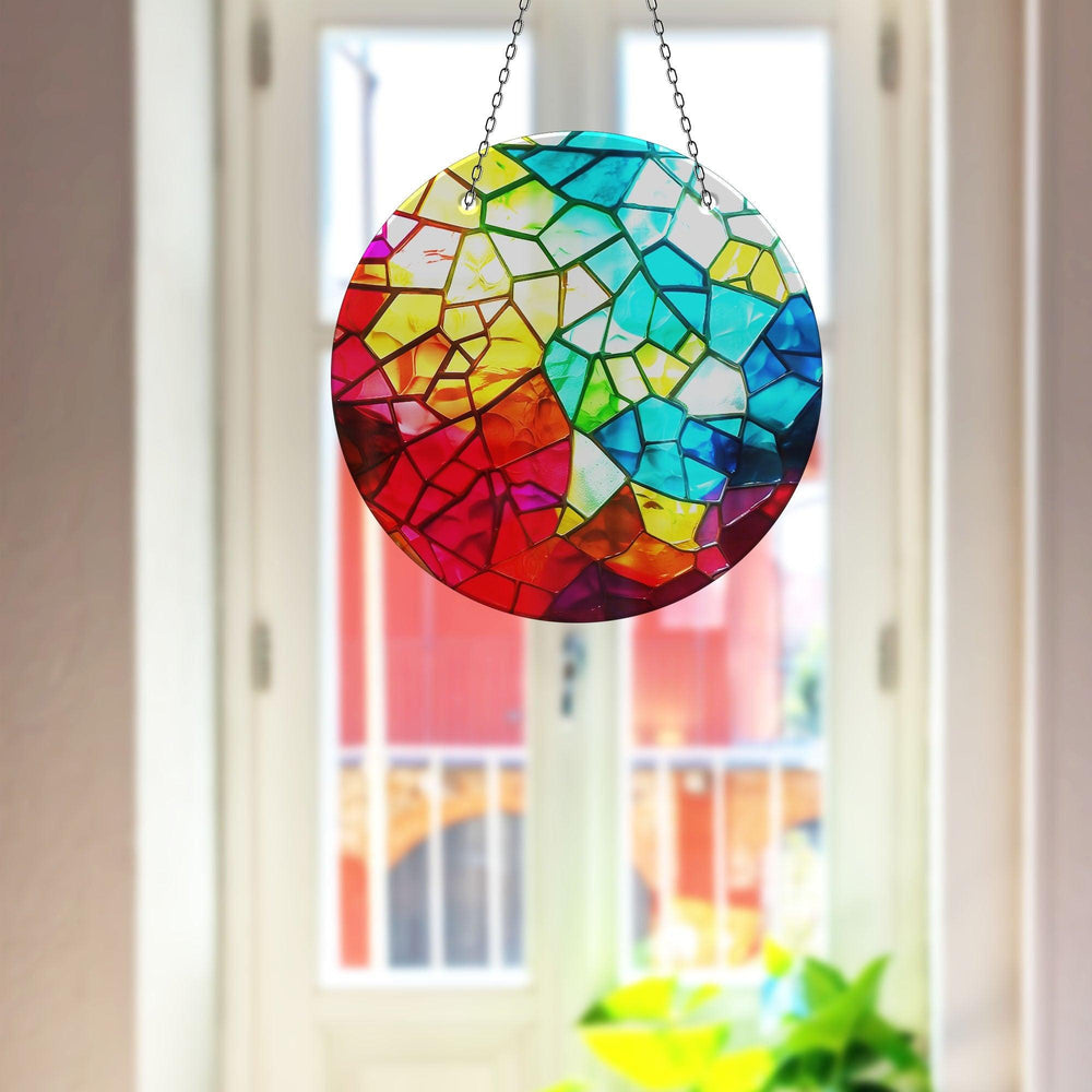 Colored Mosaic Design Suncatcher            Brighten Windows | Myphotostation
