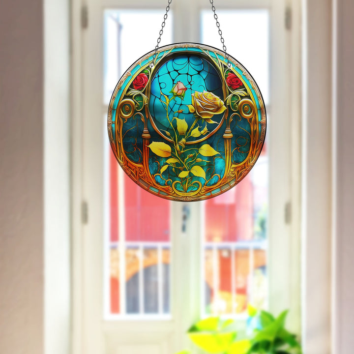 Yellow Rose Stained Suncatcher Colorful Sun | Myphotostation
