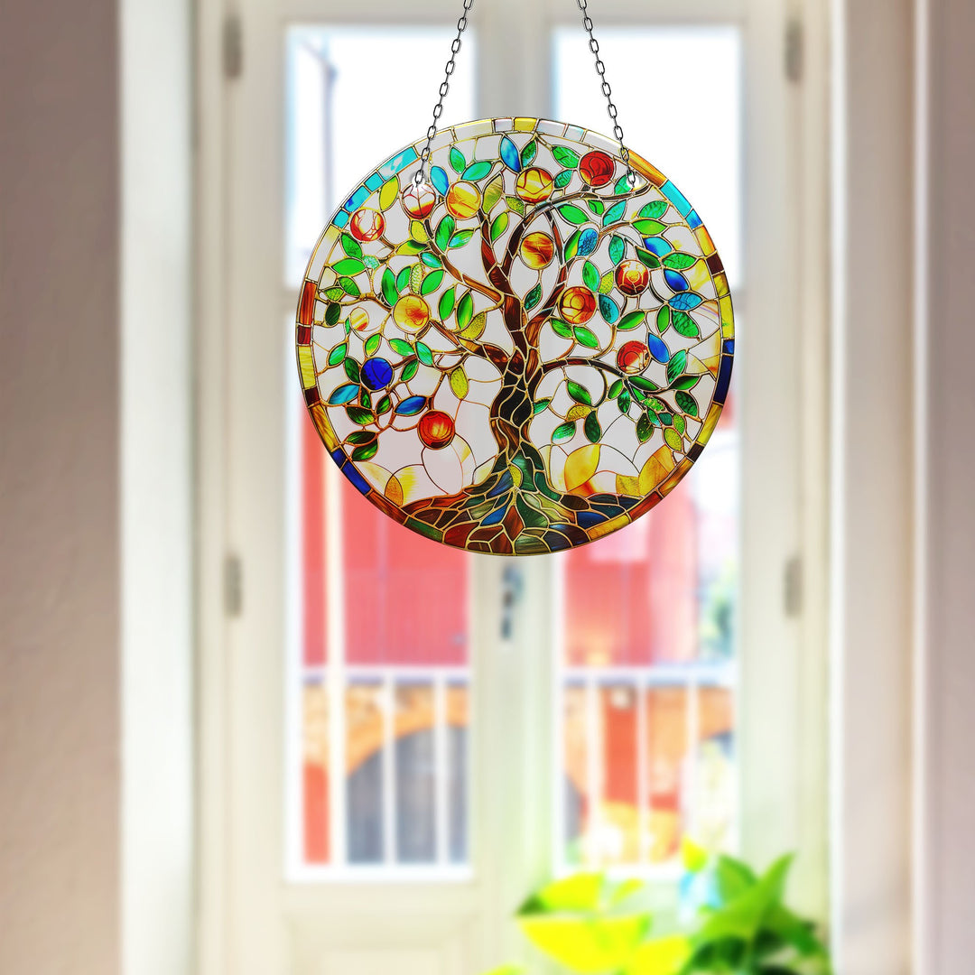 Colored Tree of Life Suncatcher Decor Unique Stained Glass Suncatchers | Myphotostation
