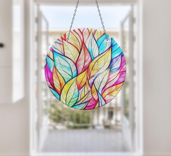 Leafs Colorful Stained  Suncatcher Moon Suncatchers | Myphotostation
