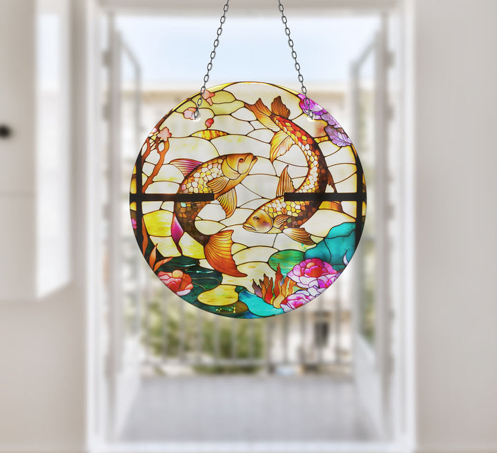 Yin-Yang Fishes Suncatcher Moon Suncatchers | Myphotostation
