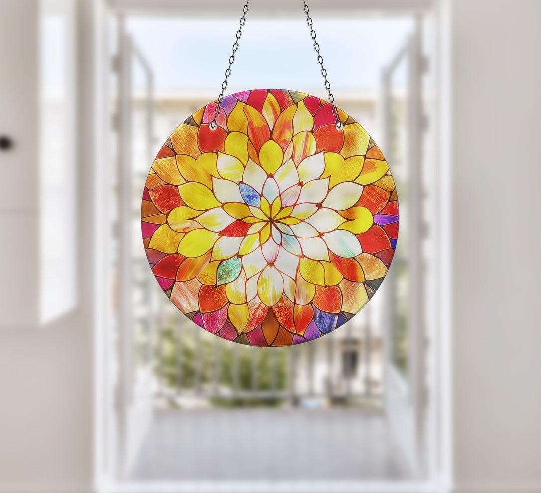 Red & Orange Lotus Suncatcher Perfect Gift | Myphotostation
