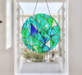 Green Stained  Suncatcher Decor Tempered Glass Art