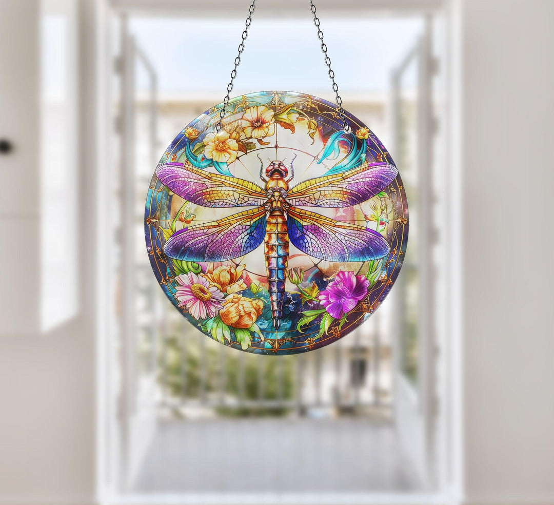 Colorful Dragonfly Suncatcher Decor Add Color with Stained Glass Suncatchers for Home | Myphotostation
